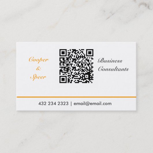 単純なミニマリストQRコードニュートラル 名刺 (正面)