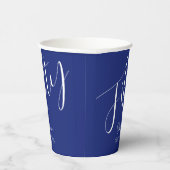 単純なモダンスクリプトNavy Blue 50誕生日 紙コップ (右)