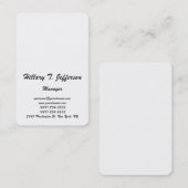 単純なモダンミニマルシンプルナリスト文字の手書き 名刺 (正面/裏面)