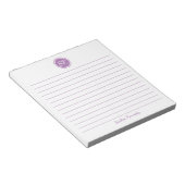 単純なラベエレガントンダーの線のモノグラム名 ノートパッド (アングル)