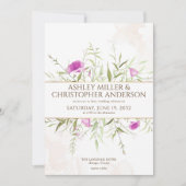単純なラベエレガントンダーワイルドフラワーフレーム結婚ズ 招待状 (正面)