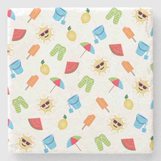 単純な夏 ストーンコースター (正面)