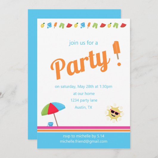 単純な夏 招待状 (正面/裏面)