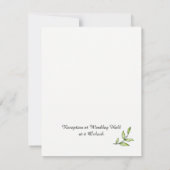 単純な緑の葉結婚の 招待状 (裏面)