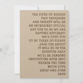 単純な言葉の非公式とおもしろい結婚の セーブザデート