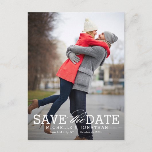 単純にタイムレス編集可能なカラー日付を保存 ポストカード (正面)