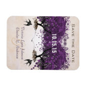 単純にピーシーハートツリー結婚式の日付を保存 マグネット (横)