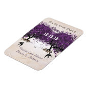 単純にピーシーハートツリー結婚式の日付を保存 マグネット (左側)