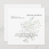 単純にミュートされた緑のブライダルシャワー 招待状 (正面/裏面)