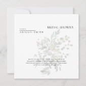 単純にミュートされた緑のブライダルシャワー 招待状 (正面)