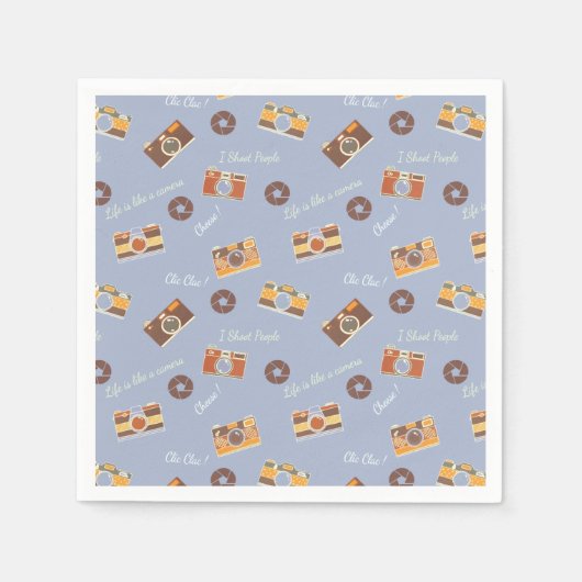 単純にミリマリストのヴィンテージカメラ写真 スタンダードカクテルナプキン (正面)