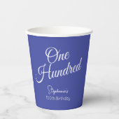 単純にモダンスクリプトLavender 100誕生日 紙コップ (正面)