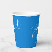 単純にモダンブルーリタイアメントパーティーをスクリプト 紙コップ (右)