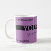 単純にラベエレガントンダーブラックストライプビジネスカード コーヒーマグカップ (左)