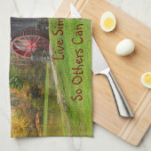 単純に古い工場を生きる キッチンタオル (四つ折り)