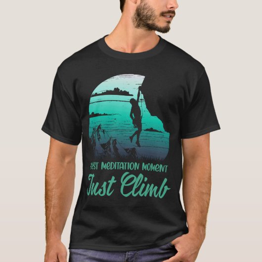 単純に岩の壁の山の登山者を登る Tシャツ (正面)