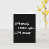 単純に生きる、しばしば笑う、深く愛 カード (黄色い花)