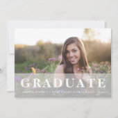 単純に白 |写真卒業発表カード 案内状 (正面)