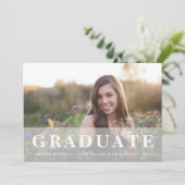 単純に白 |写真卒業発表カード 案内状 (スタンド正面)