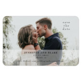 単純に私たち写真結婚式の日付を保存 マグネット (横)
