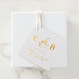 単純に素晴ら実在しいホイル結婚式の引き出物ラベル フェイバータグ