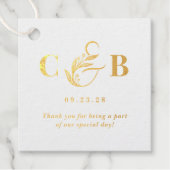 単純に素晴ら実在しいホイル結婚式の引き出物ラベル フェイバータグ (正面)