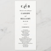 単純に豪華な編集可能カラー結婚式 プログラム (正面)