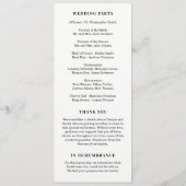 単純に豪華な編集可能カラー結婚式 プログラム (裏面)