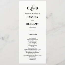 単純に豪華な編集可能カラー結婚式 プログラム