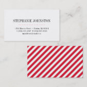 単純に高ファッションのストライプ赤い個人通話 名刺 (正面/裏面)
