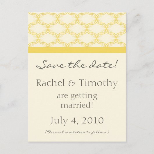 単純にGlamoulous日付はがき、黄色を保存 案内ポストカード (正面)