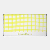 単純イエロモダンー格子デザイン デスクマット (正面)