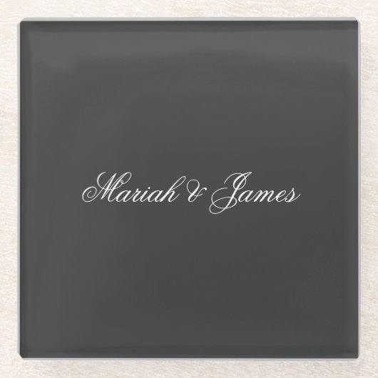 単純エレガントミニマモダンリスト ガラスコースター (正面)