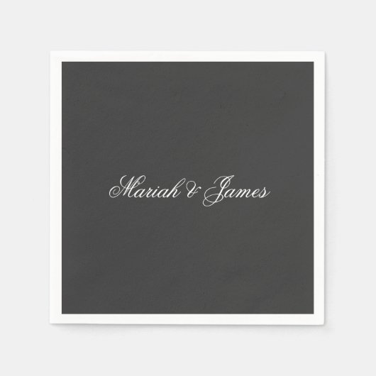 単純エレガントミニマモダンリスト スタンダードカクテルナプキン (正面)