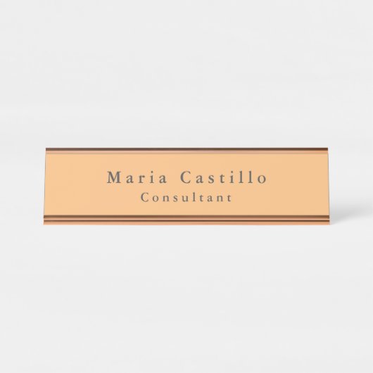 単純エレガントミニマモダンリスト デスクネームプレート (正面)