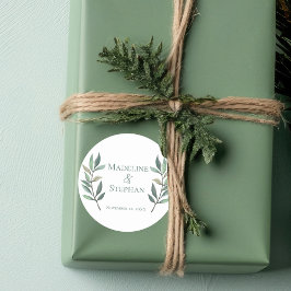 単純エレガントユーカリ葉植物学結婚の ラウンドシール