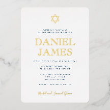 単純エレガント文字オン背面バー（ユダヤ教の）バル・ミツバー金ゴールド