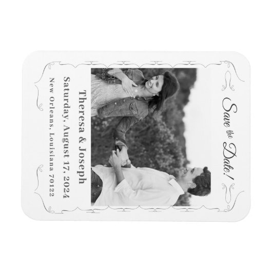 単純カトリック結婚式招待状 マグネット (横)