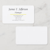 単純クラシカルミニマル白カスタム色 名刺 (正面/裏面)