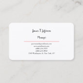 単純クラシカルミニマル白カスタム色 名刺 (正面)