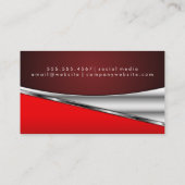 単純クラシックなエレガント/レッドメタル 名刺 (裏面)