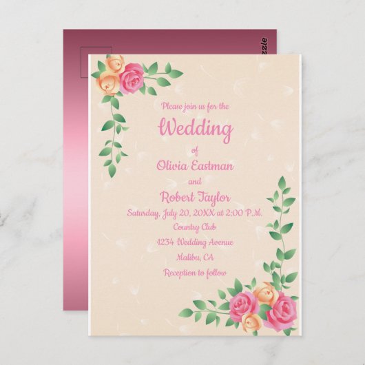 単純パーソナライズされたさ最高のバラ結婚 ポストカード (正面/裏面)