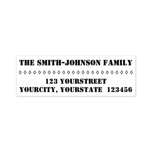 単純パーソナライズされたなファミリ名+住所 セルフインキングスタンプ (デザイン)