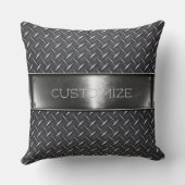 単純パーソナライズされた鋼メタルテクスチャ クッション (裏面)