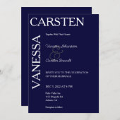 単純モダンなグ結婚ラム 招待状 (正面/裏面)