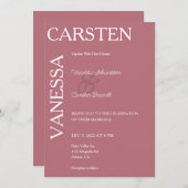 単純モダンなグ結婚ラム 招待状 (正面/裏面)