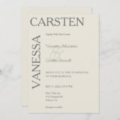 単純モダンなグ結婚ラム 招待状 (正面/裏面)