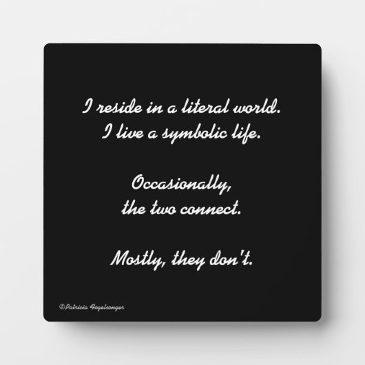 単純モダンなリテラル記号 フォトプラーク (正面)