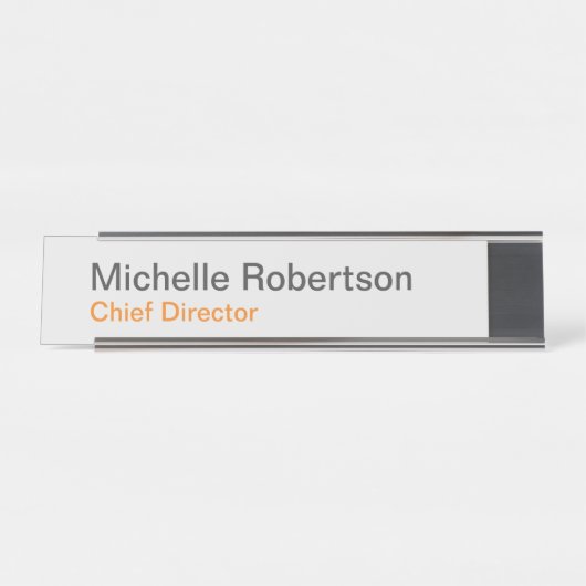 単純モダンミニマリスト独自の名前を追加 デスクネームプレート (正面)