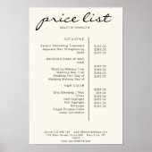 単純モダン価格表ポスター ポスター (正面)